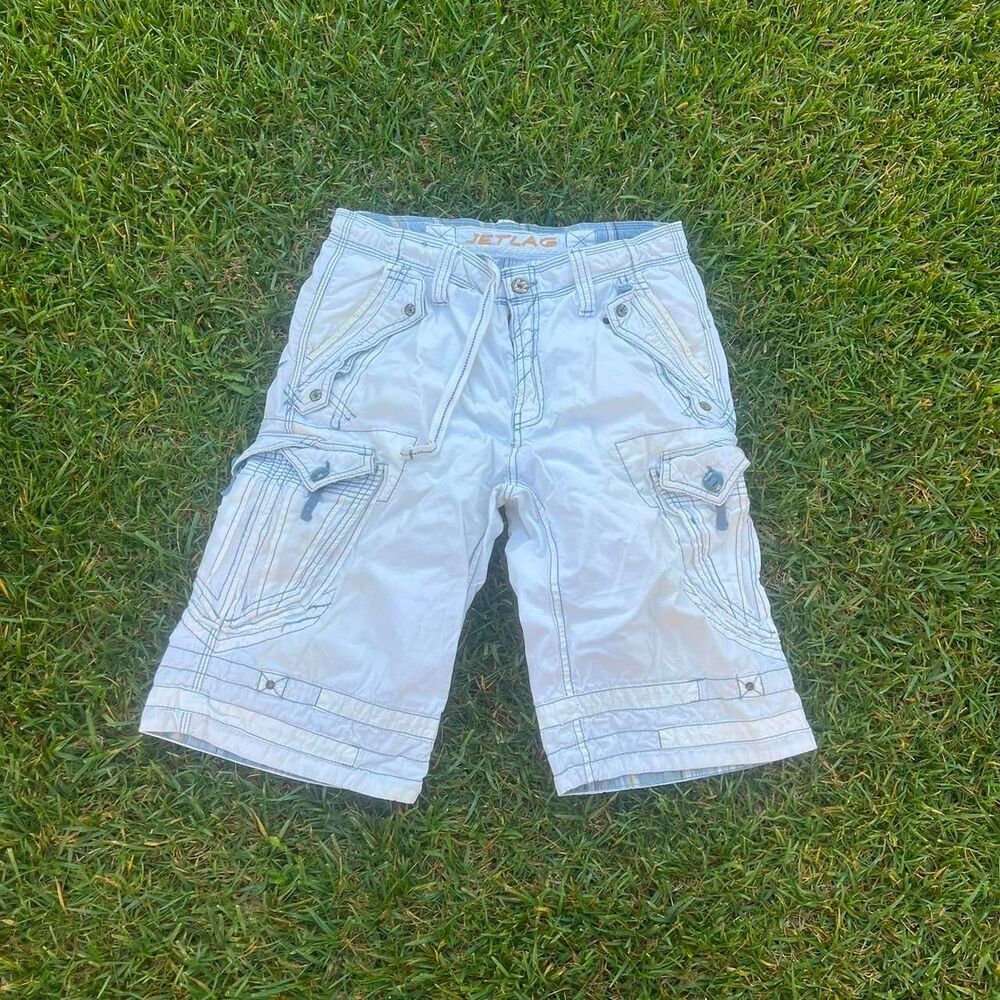 Jetlag y2k cargo jean short mens size 33 embroidered y2k